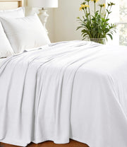 King White Cotton Woven Chevron Blanket-Throws & Blankets-DECOROLALA