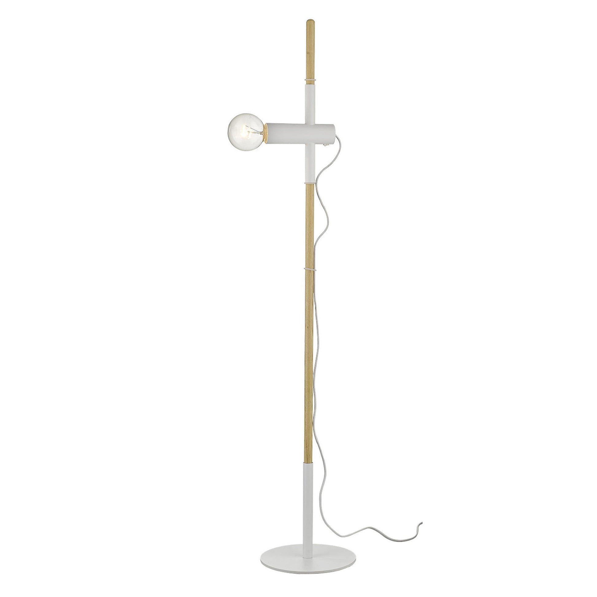 55" Brown And White Reading Floor Lamp-Floor Lamps-DECOROLALA