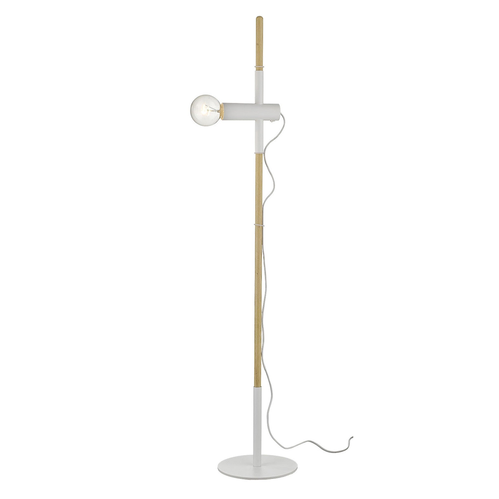 55" Brown And White Reading Floor Lamp-Floor Lamps-DECOROLALA