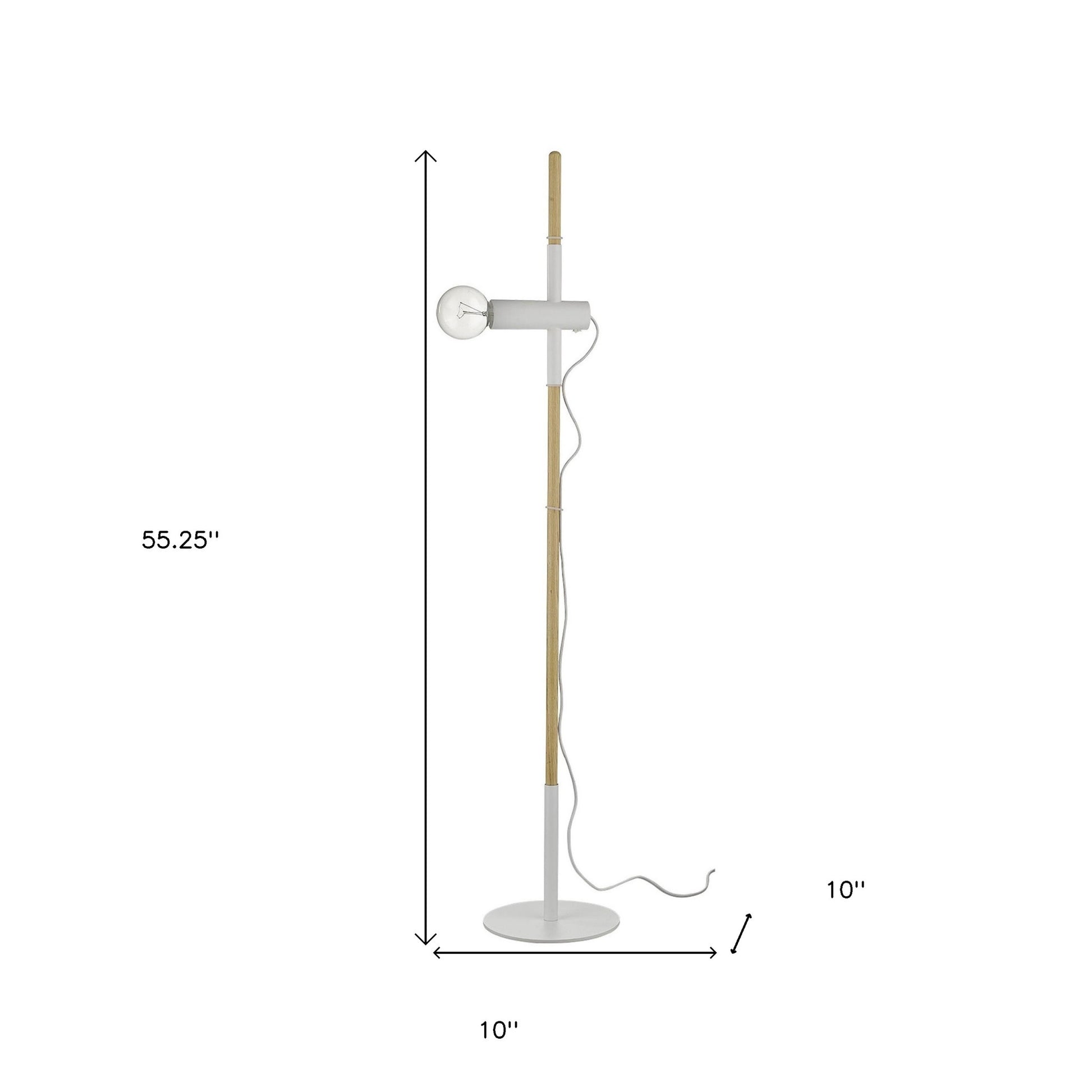 55" Brown And White Reading Floor Lamp-Floor Lamps-DECOROLALA