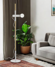 55" Brown And White Reading Floor Lamp-Floor Lamps-DECOROLALA