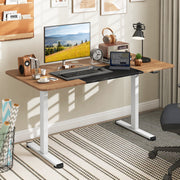 55 Inch Electric Standing Desk Adjustable with Cable Management Hole-Natural-Standing Desks-DECOROLALA