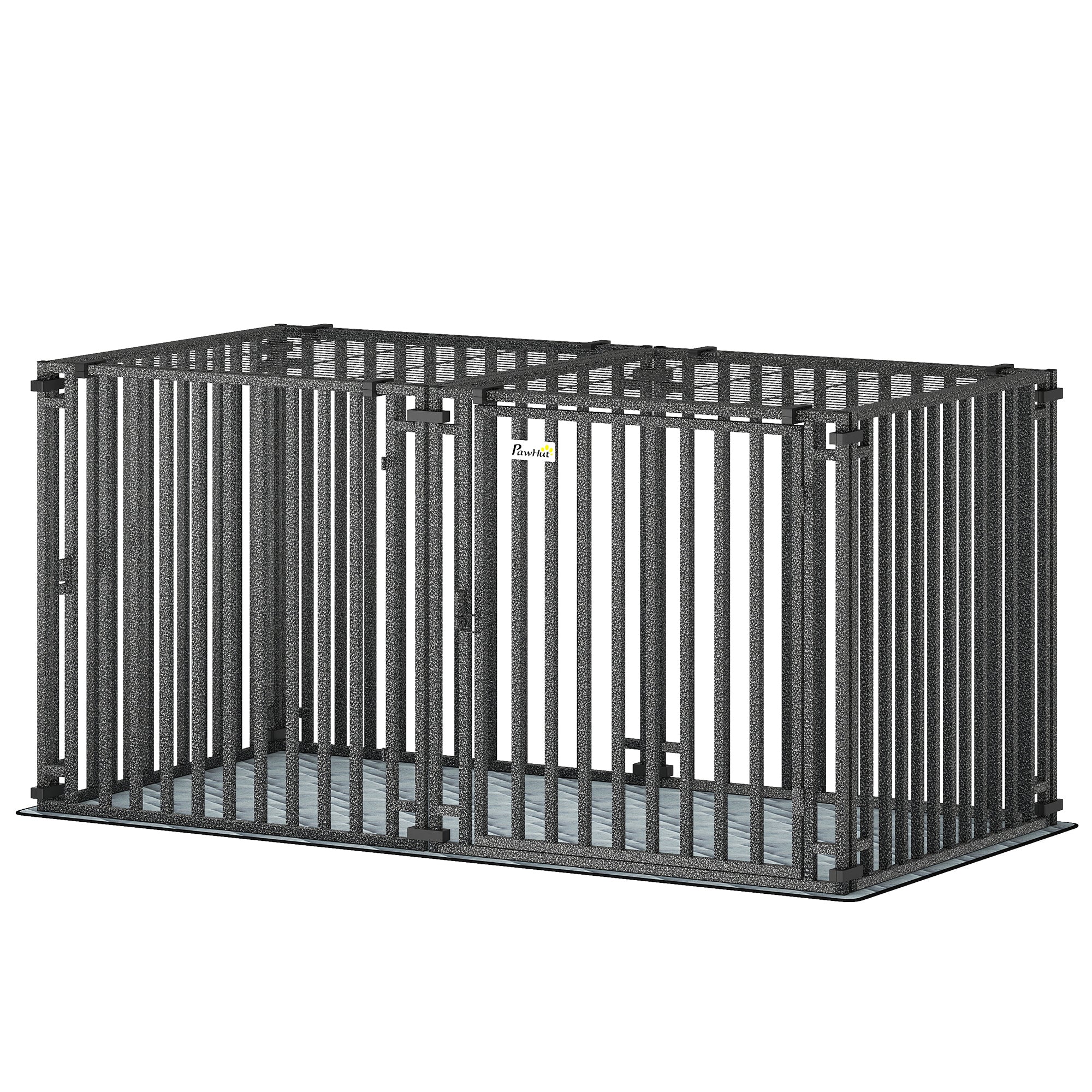55 Inch Heavy Duty Dog Crate, Extra Large Metal Dog Cage Kennel with Mat for Large Breeds, Modular Puppy Playpen-Dogs-DECOROLALA