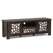 55 Inch Retro TV Stand Media Entertainment Center with Mirror Doors and Drawer-Dark Brown-Entertainment Centers & TV Stands-DECOROLALA