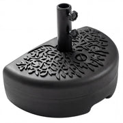 55 LBS Half Round Patio Umbrella Base for Deck Lawn Poolside-Black-Outdoor Umbrella Bases-DECOROLALA