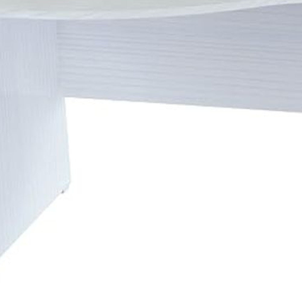 55" White Computer Desk With Two Drawers-Desks-DECOROLALA