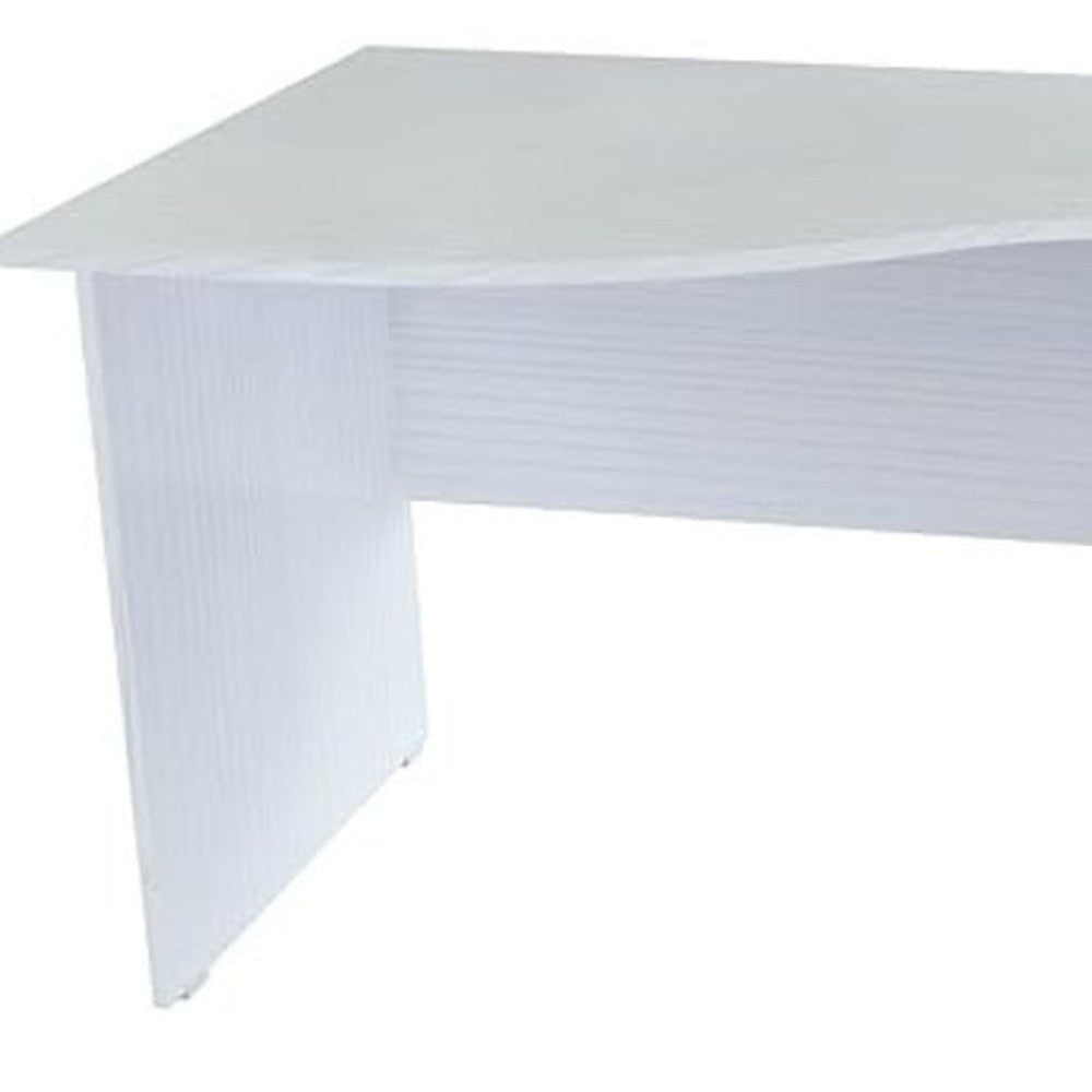 55" White Computer Desk With Two Drawers-Desks-DECOROLALA