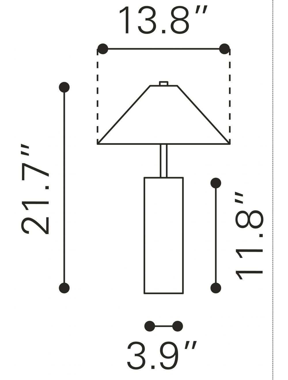 55" White Metal Bedside Table Lamp With Beige Empire Shade-Table Lamps-DECOROLALA
