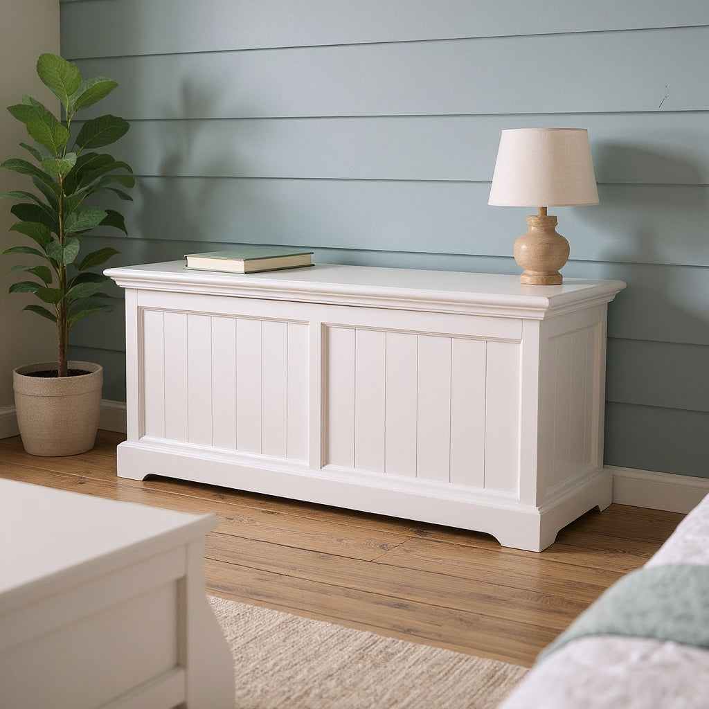 55" White Solid Wood Chest-Dressers-DECOROLALA