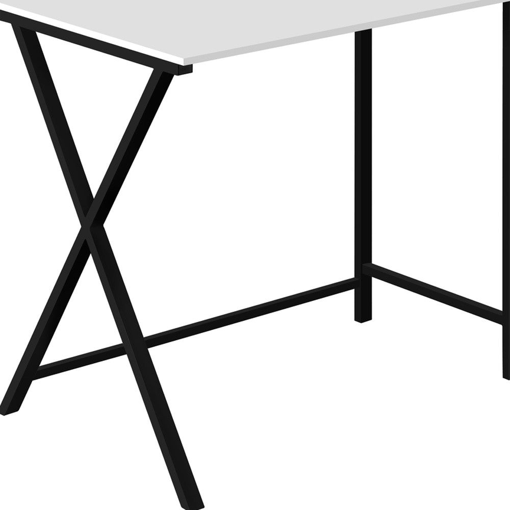55" White and Black L Shape Computer Desk-Desks-DECOROLALA