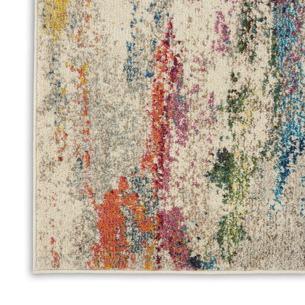 10' Ivory Abstract Runner Rug-8