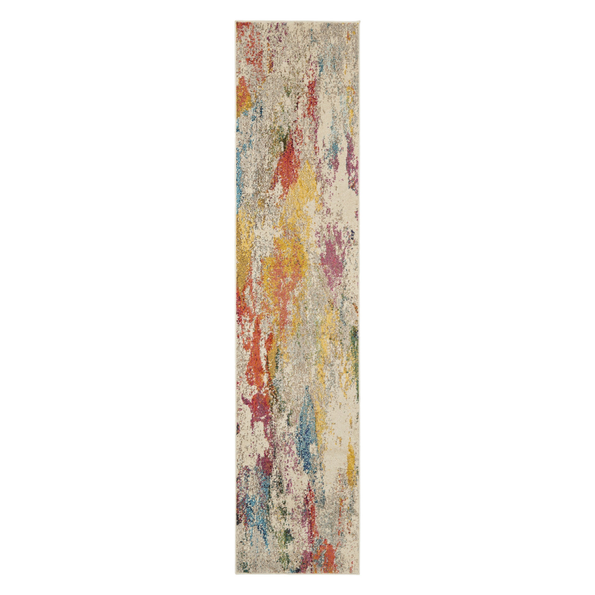 10' Ivory Abstract Runner Rug-2