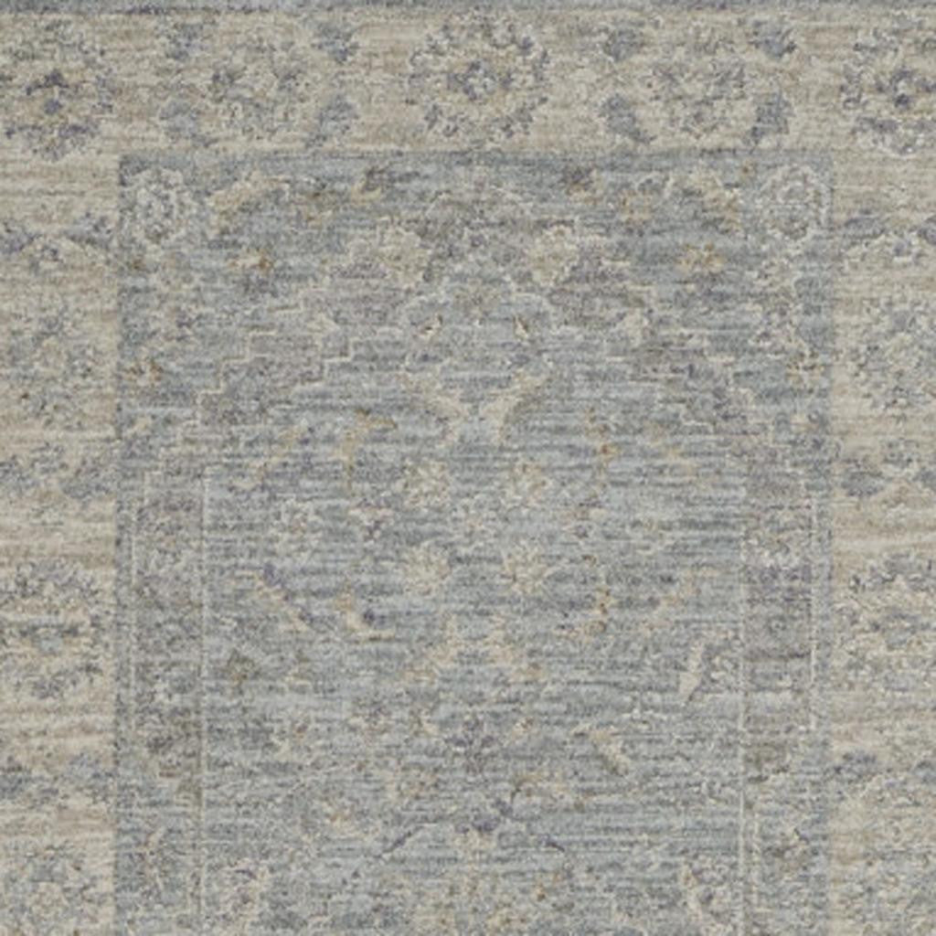 10' Blue Floral Runner Rug-1