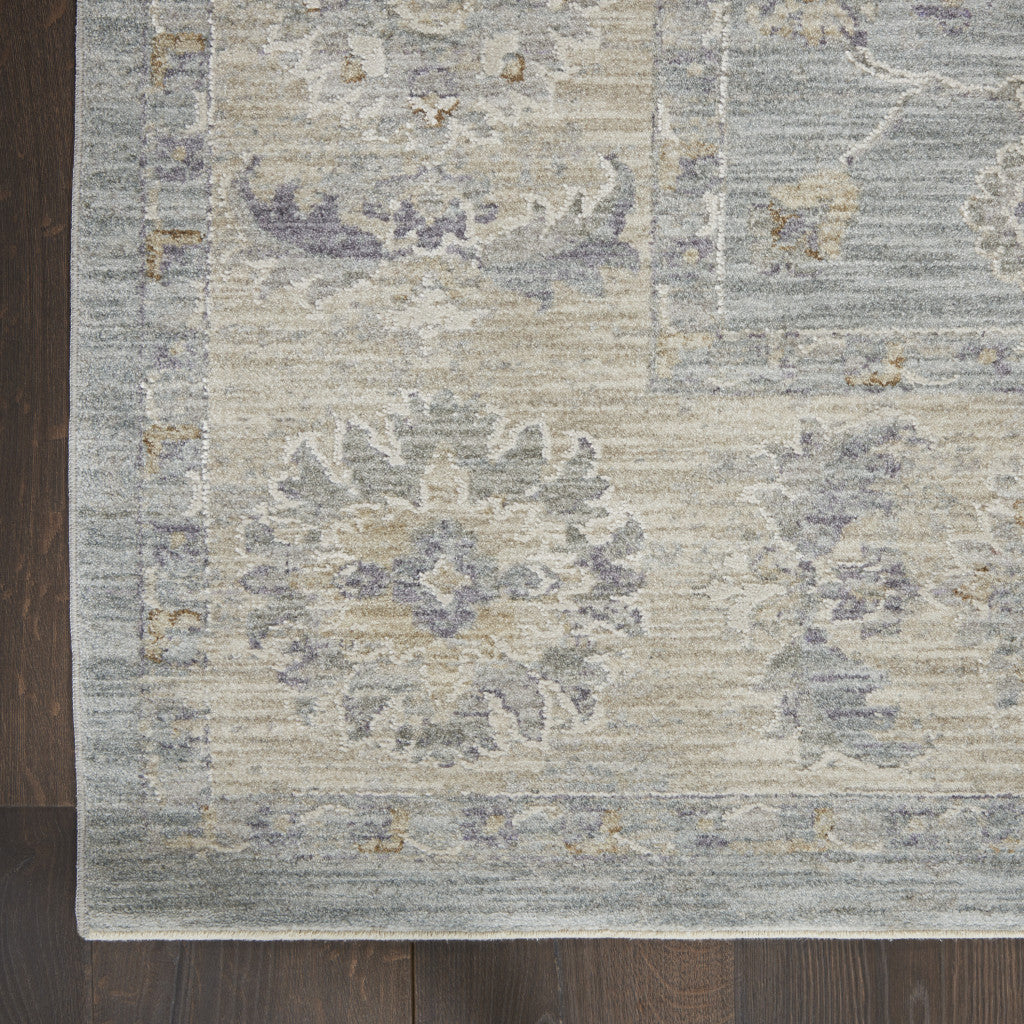 10' Blue Floral Runner Rug-8