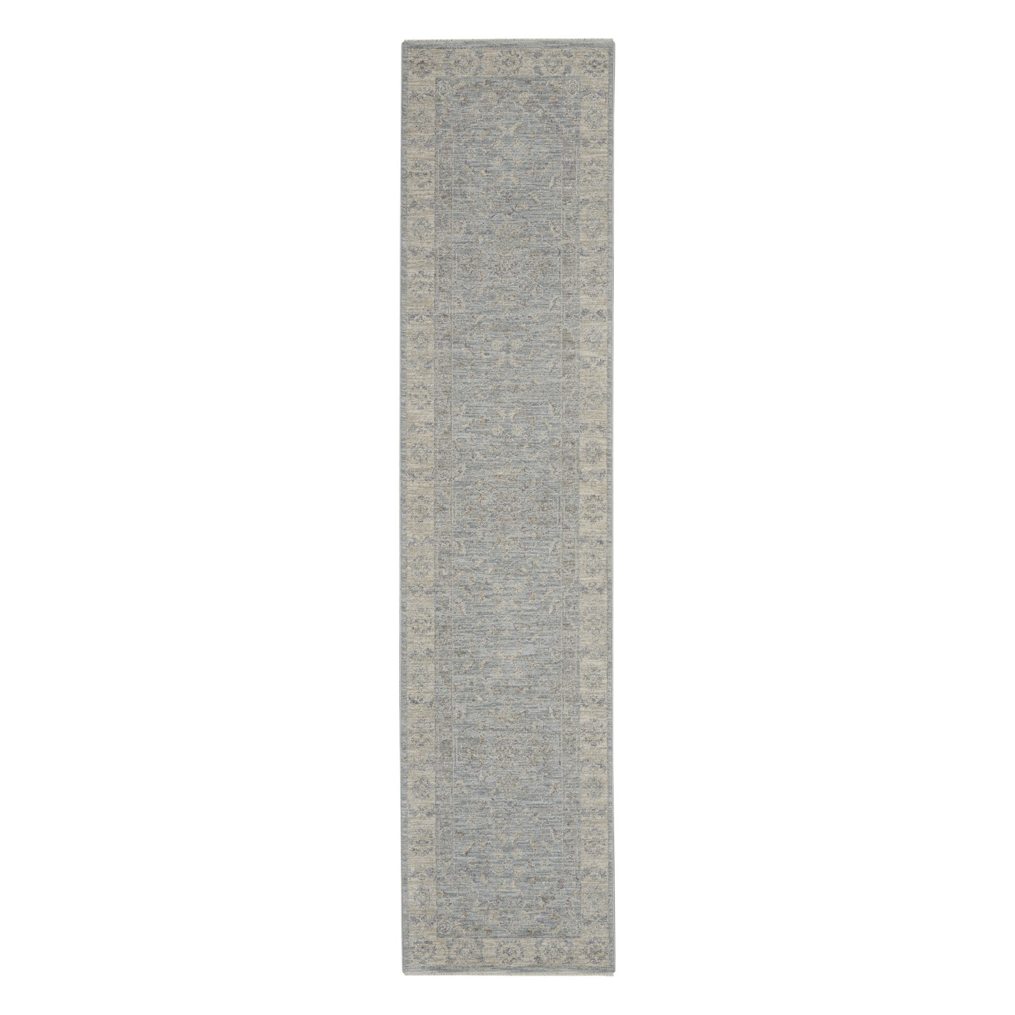 10' Blue Floral Runner Rug-0