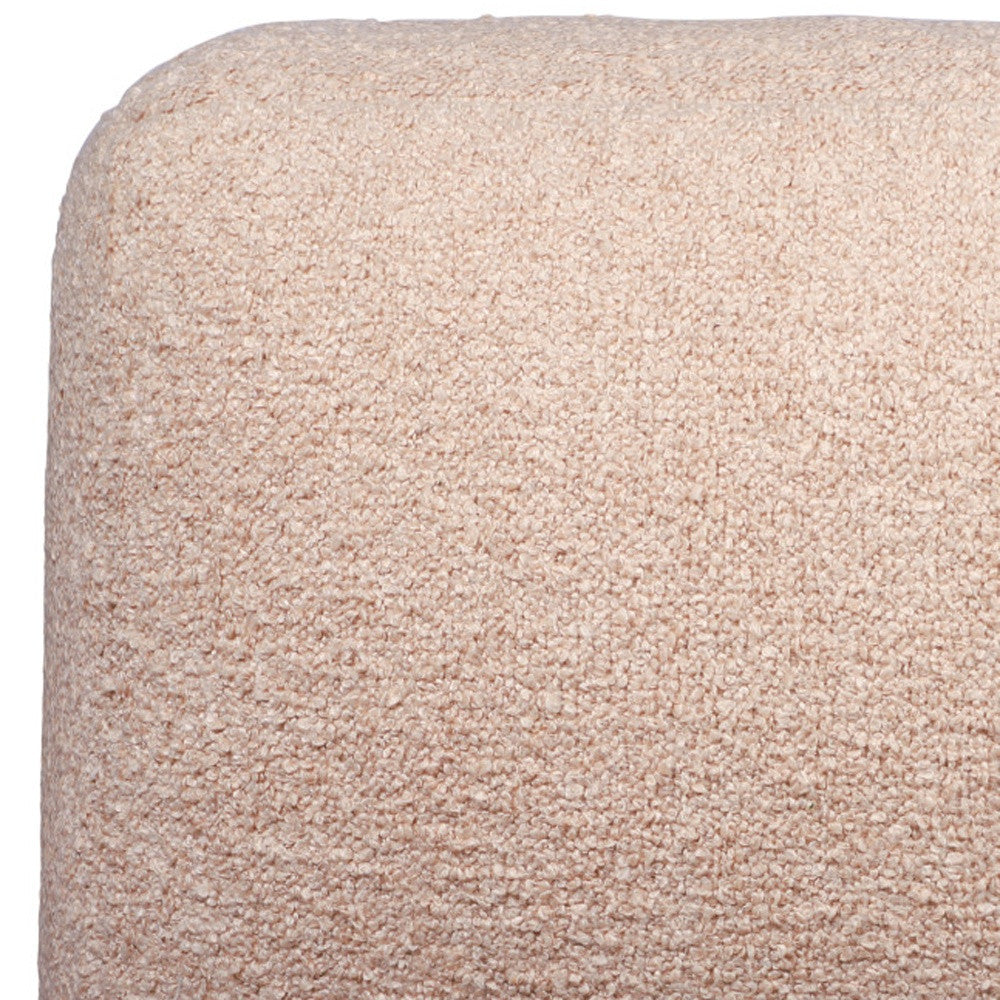 18" Taupe Polyester Cube Outdoor Pouf Ottoman-5