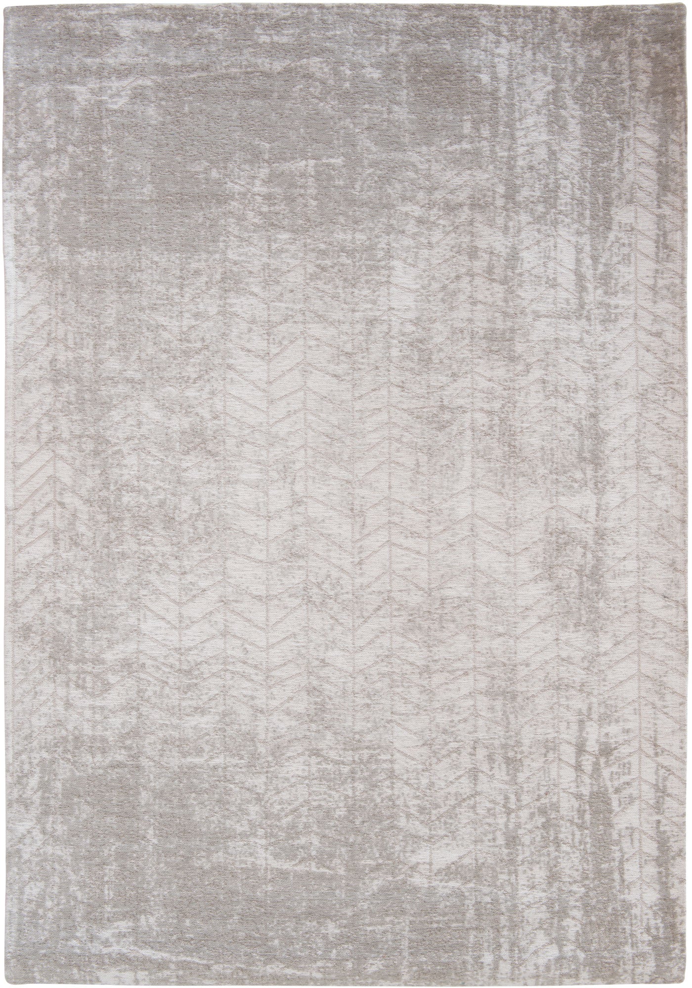 10' Gray And White Chevron Runner Rug-1