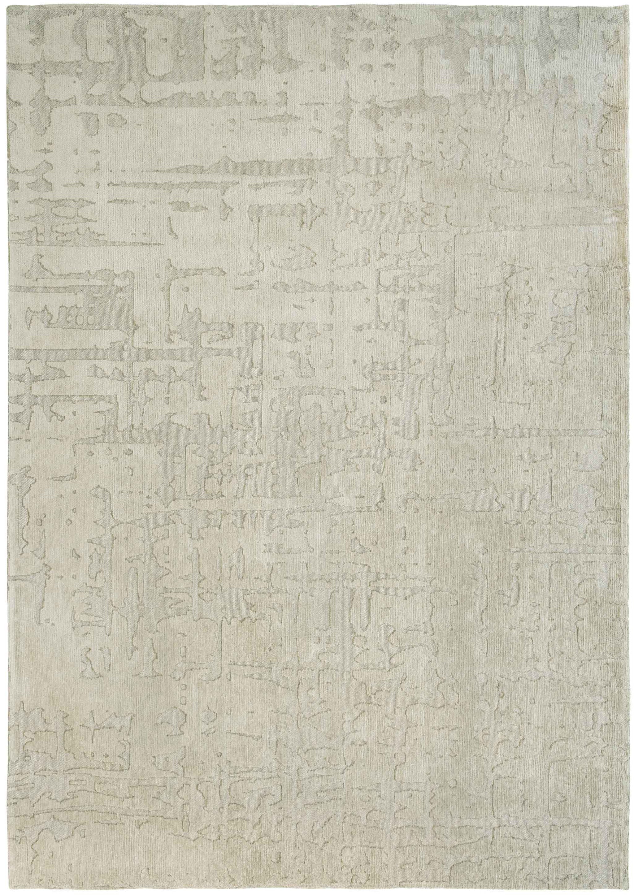 10' Beige And Gray Abstract Runner Rug-1