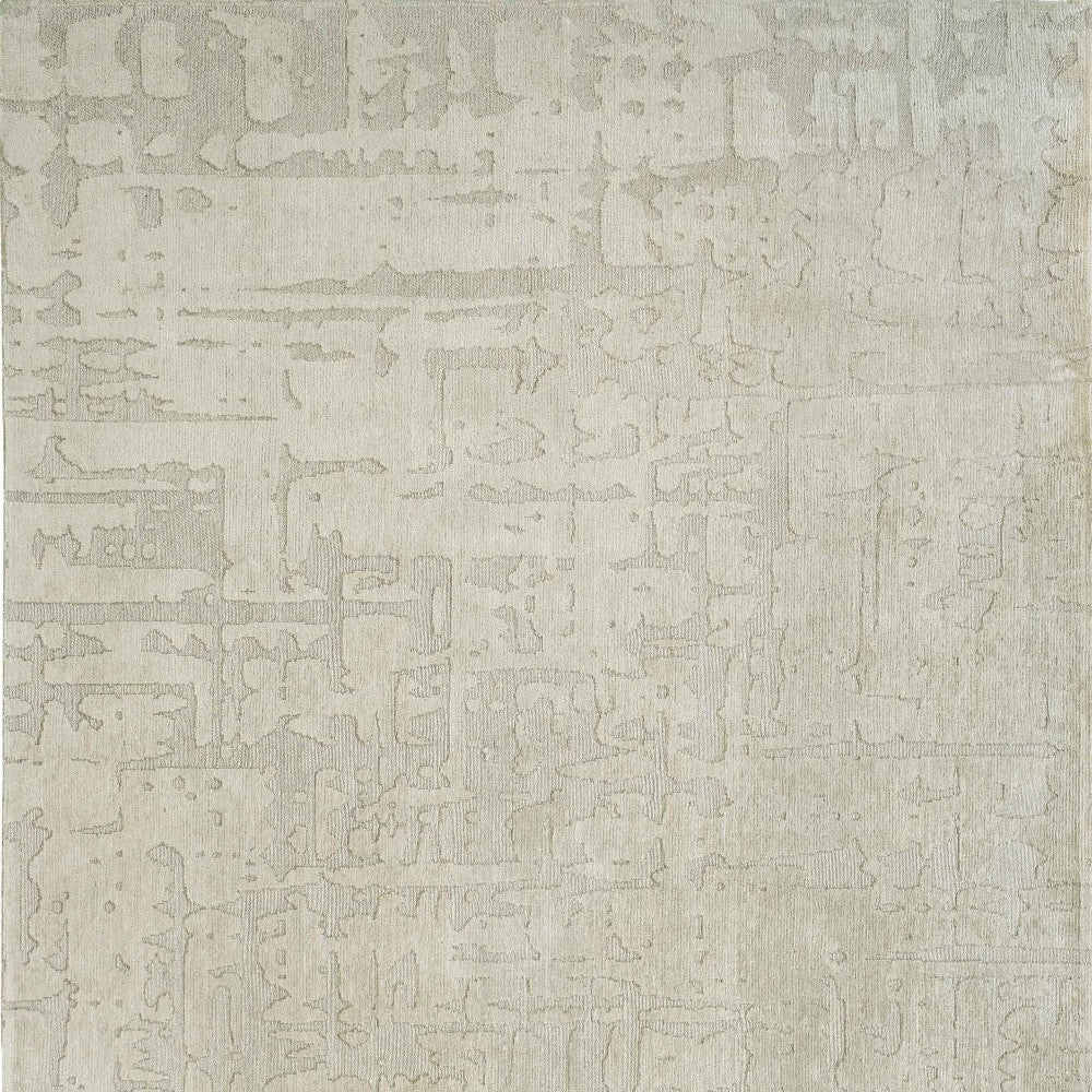 10' Beige And Gray Abstract Runner Rug-4
