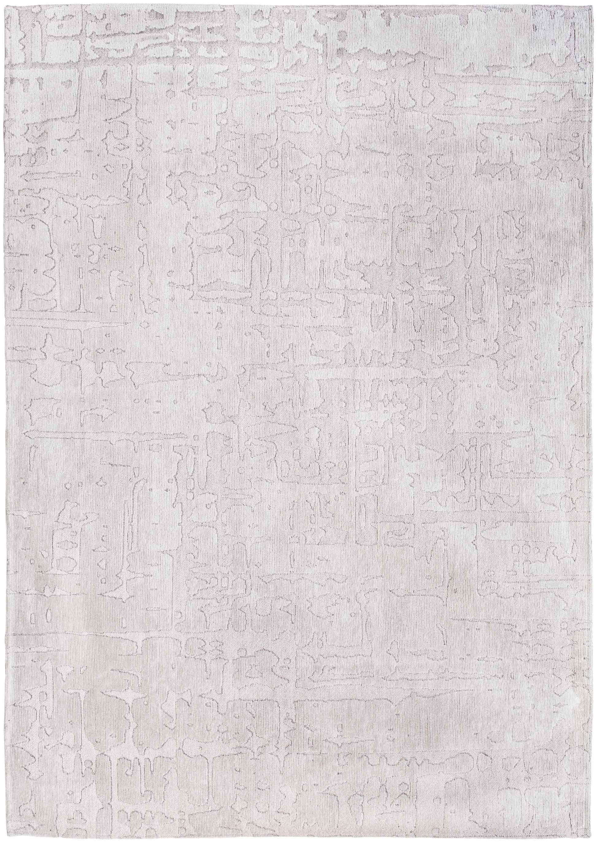 10' White Abstract Runner Rug-1