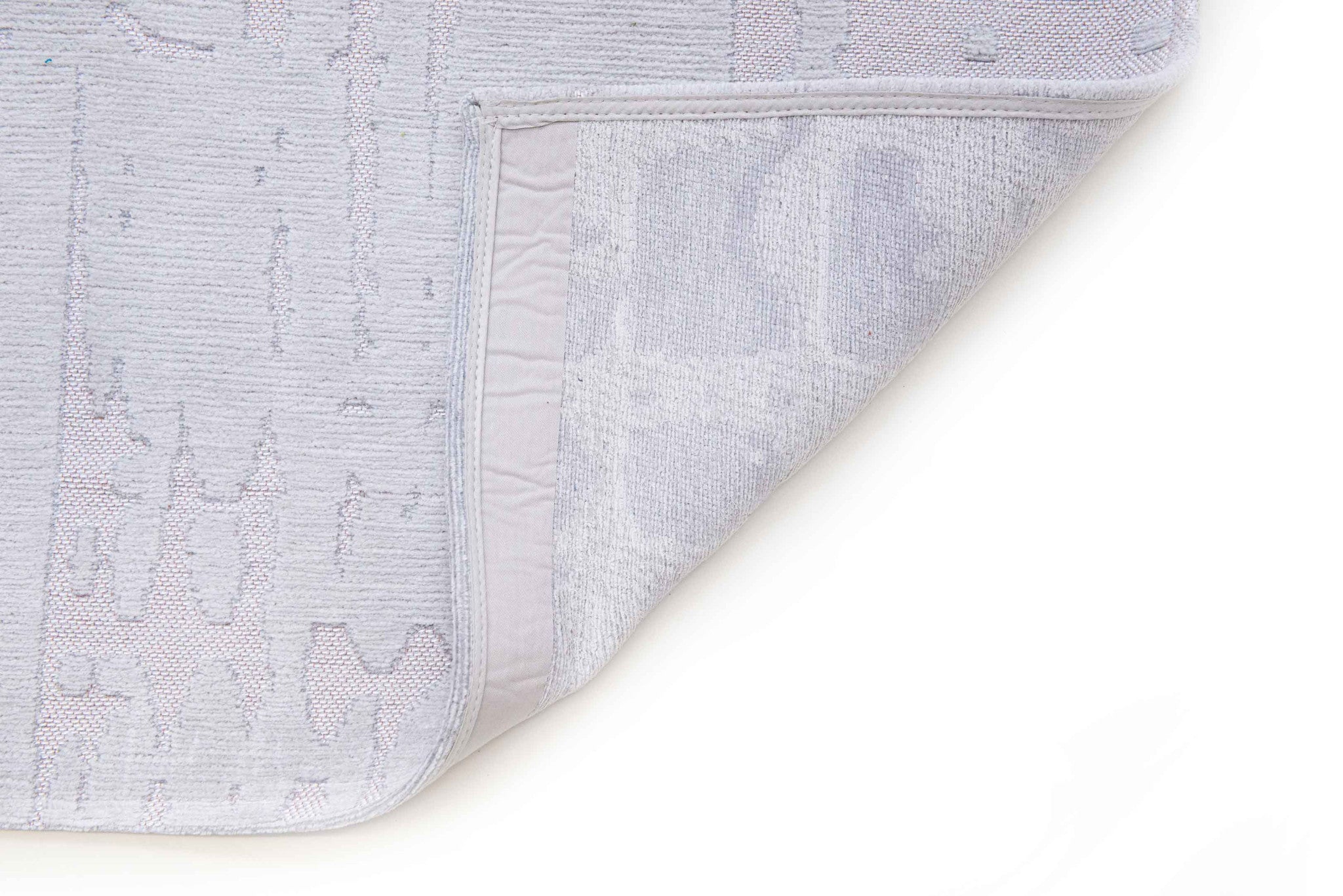 10' White Abstract Runner Rug-3