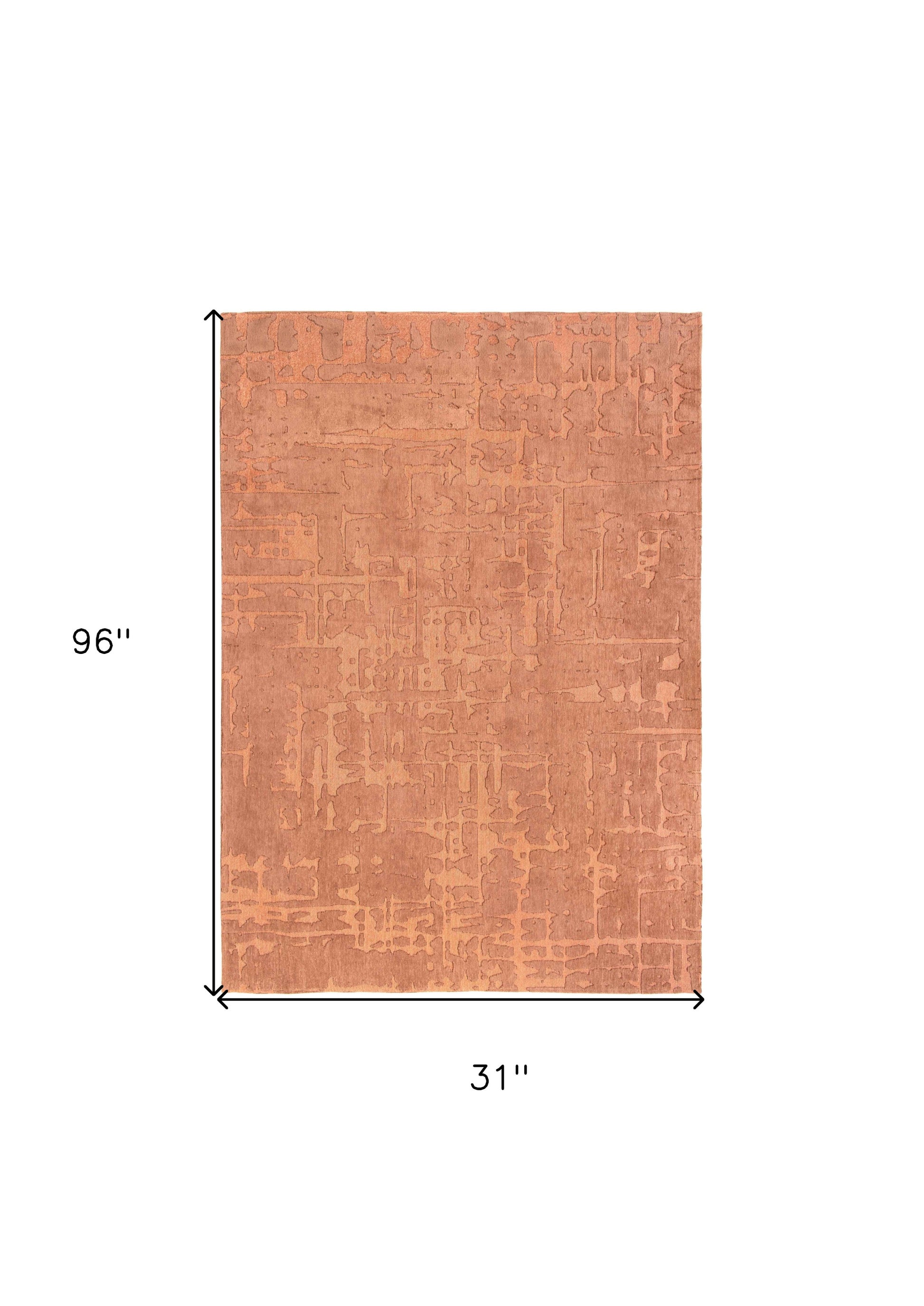 10' Orange Abstract Runner Rug-2