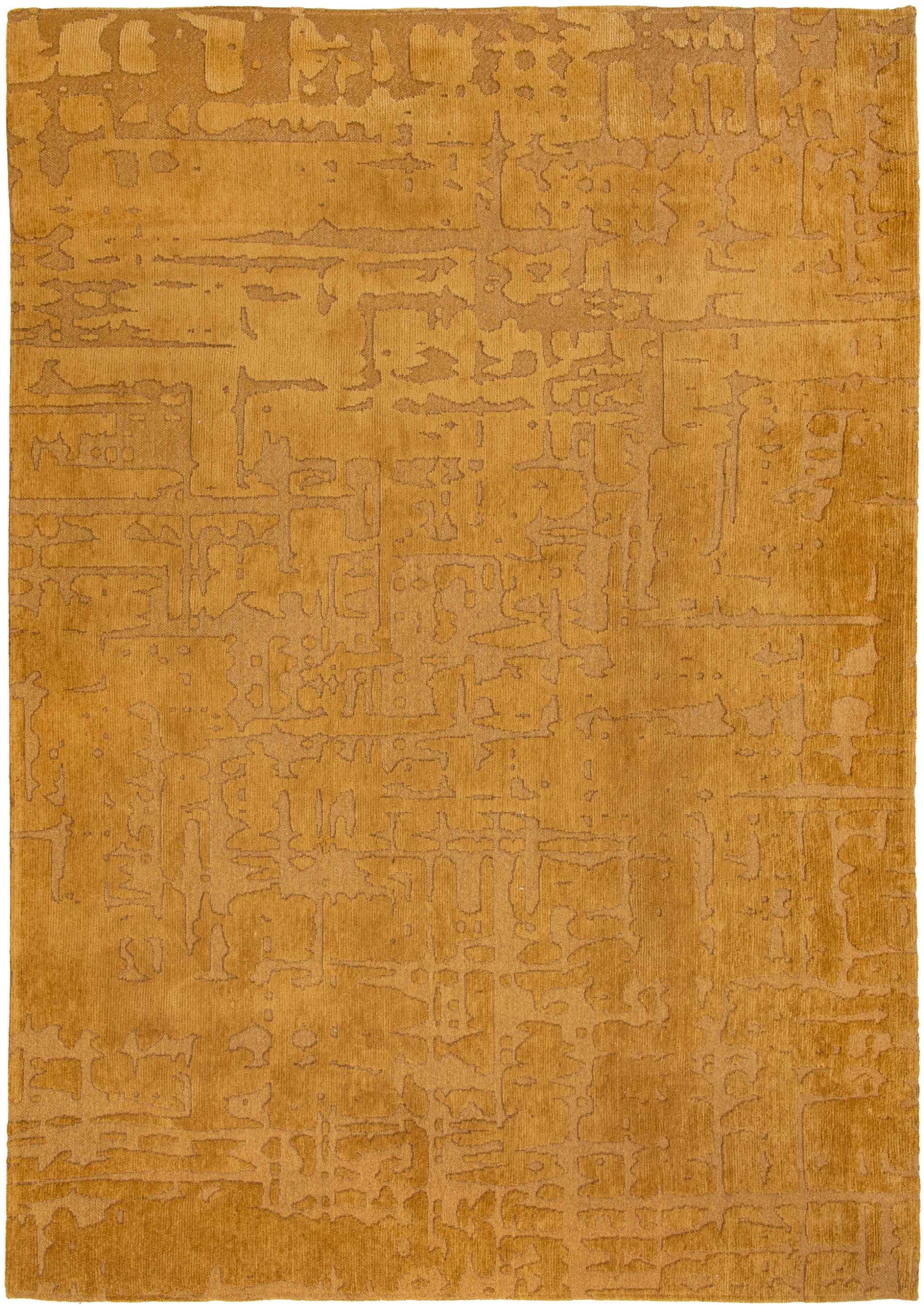 10' Yellow Abstract Runner Rug-1