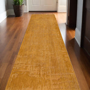 10' Yellow Abstract Runner Rug-0