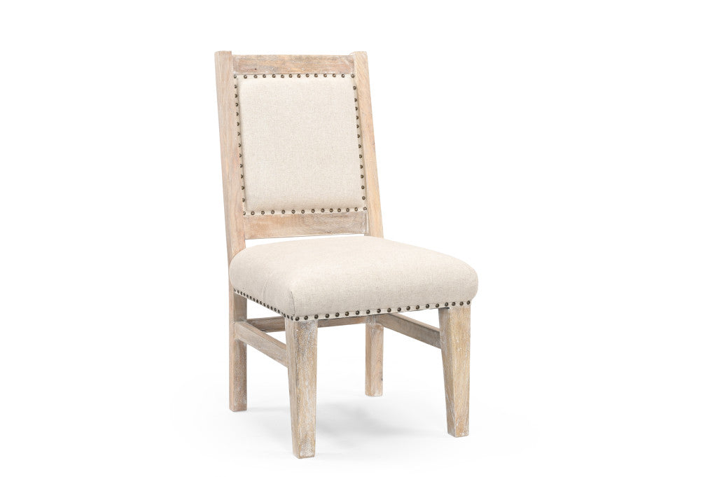 20" Beige And White Side Chair-Accent Chairs-DECOROLALA