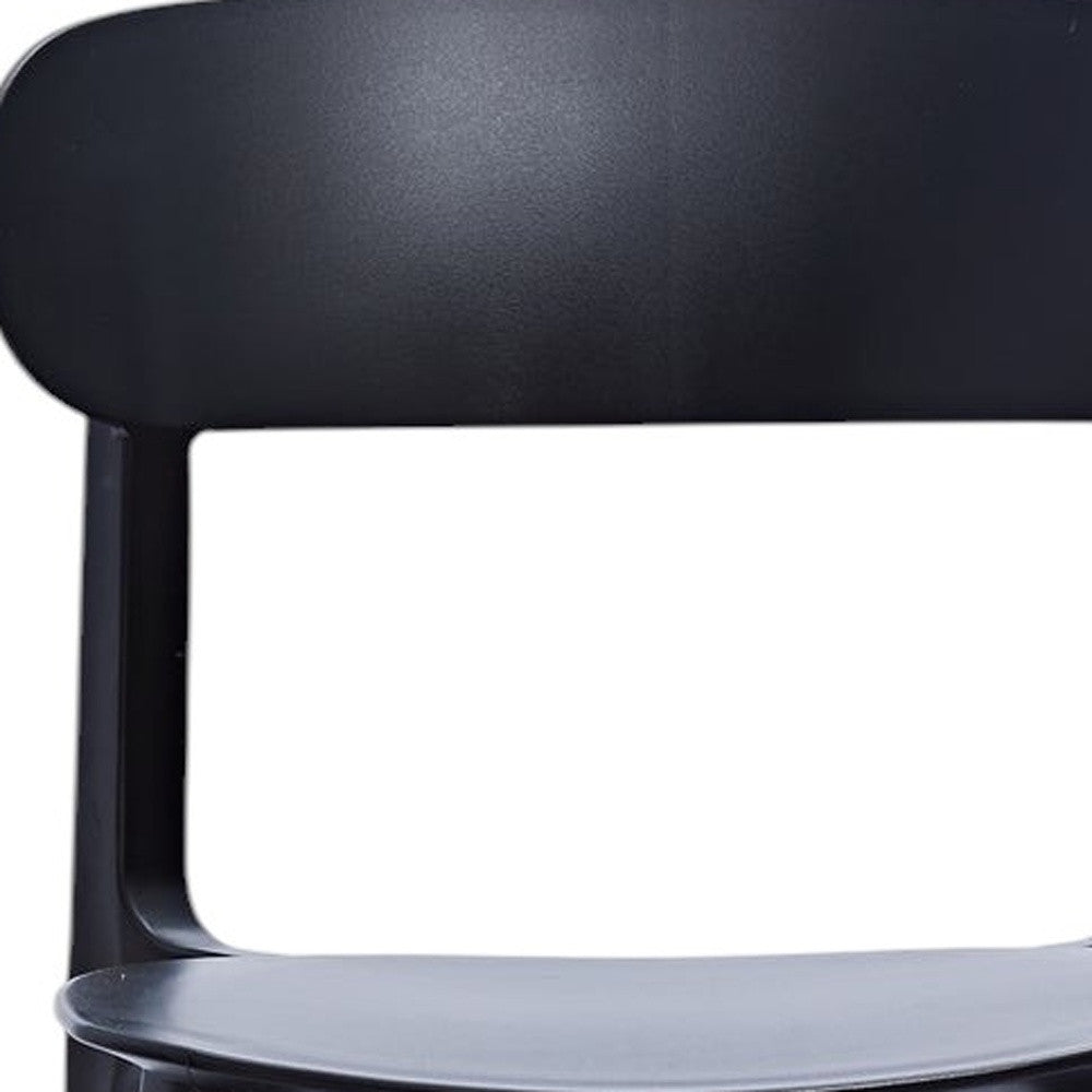 Set of Four Black Heavy Duty Plastic Dining Side Chairs-3