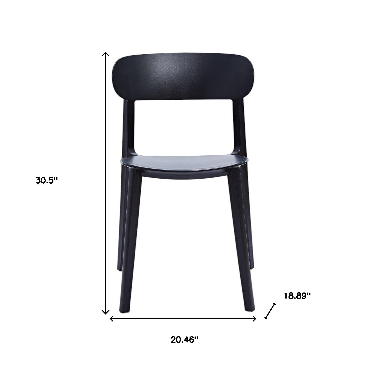 Set of Four Black Heavy Duty Plastic Dining Side Chairs-6