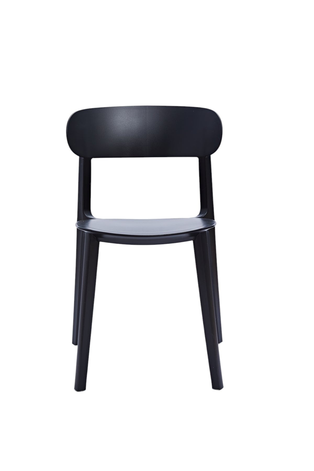 Set of Four Black Heavy Duty Plastic Dining Side Chairs-2