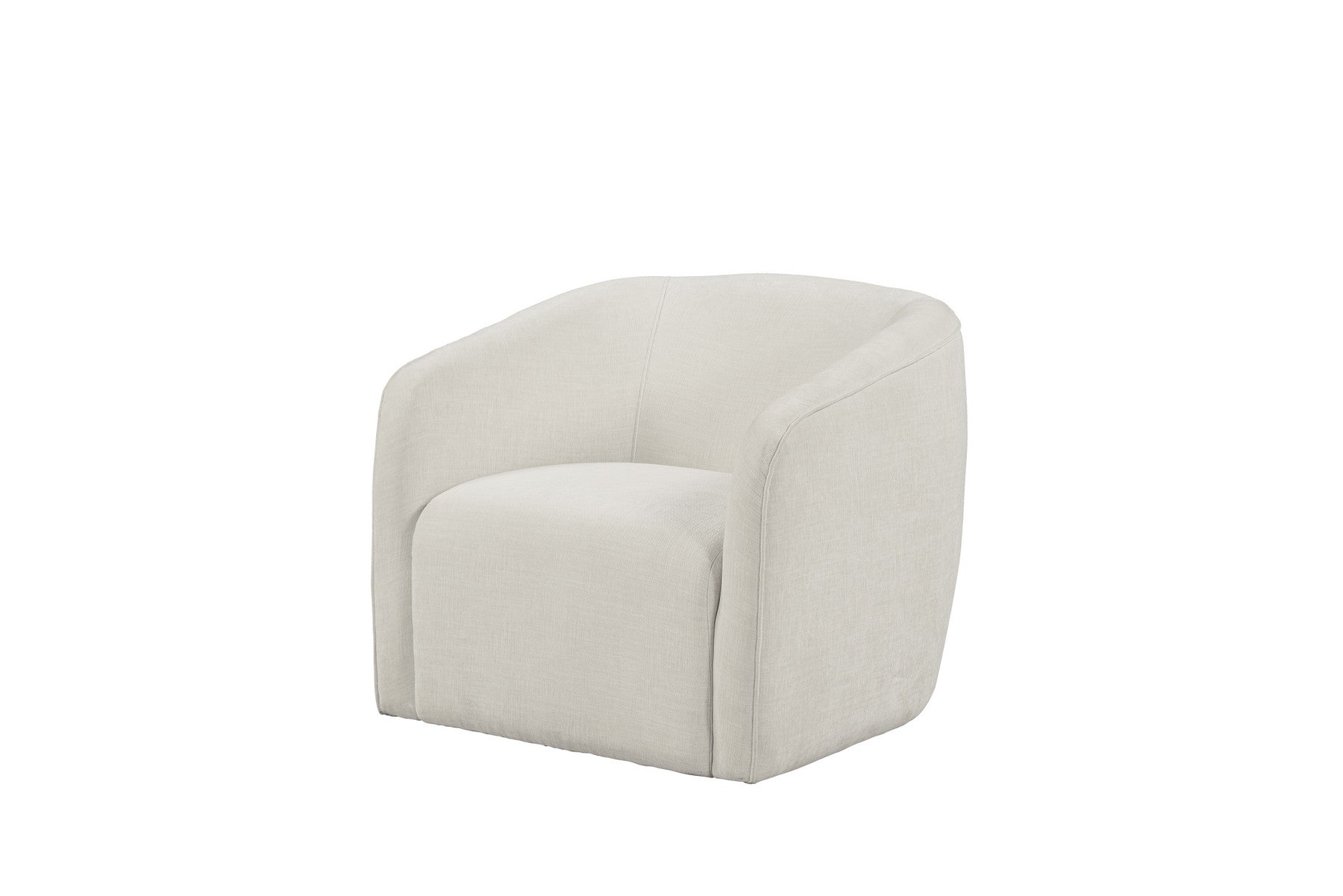 32" Beige Fabric Barrel Club Chair-1