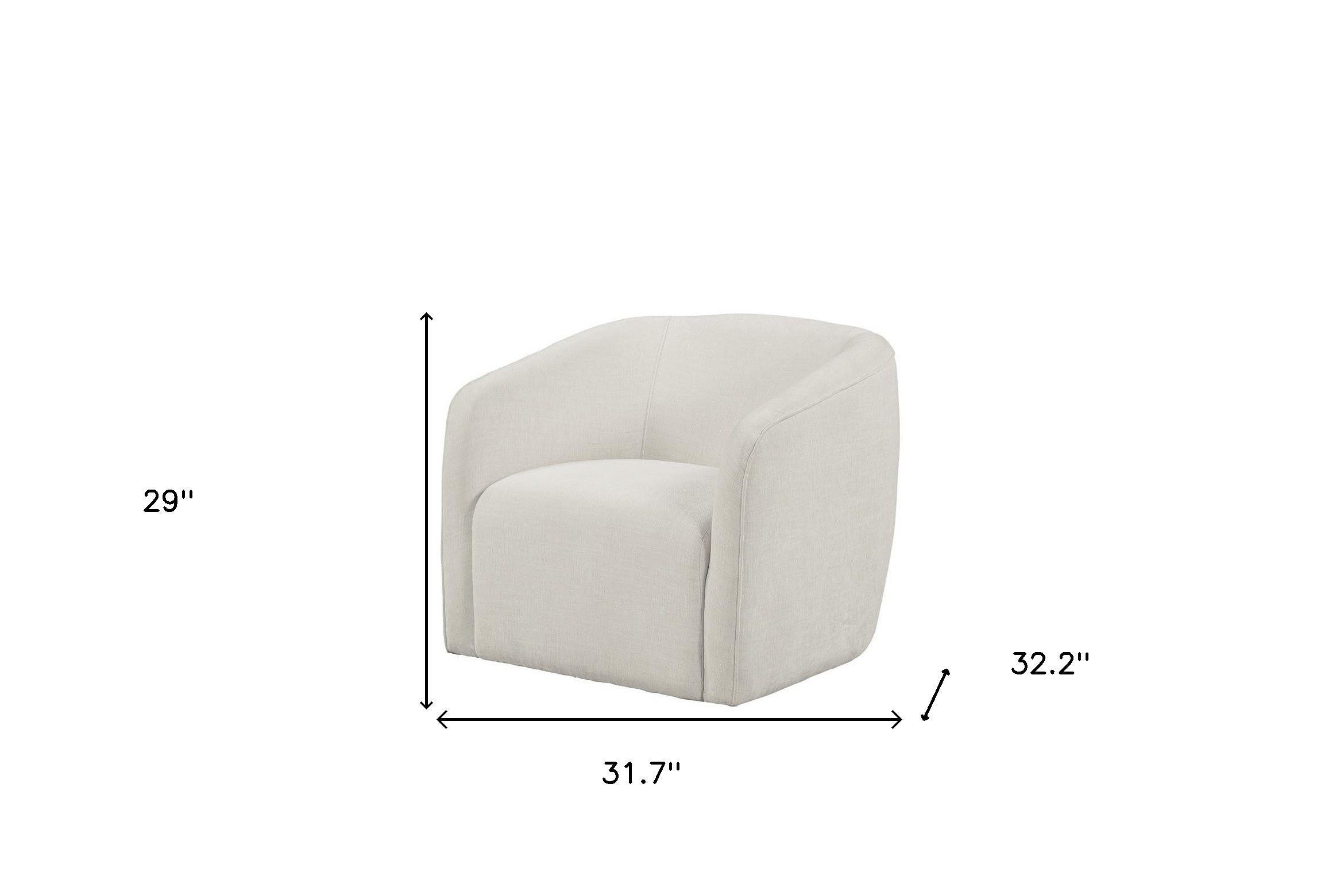 32" Beige Fabric Barrel Club Chair-5