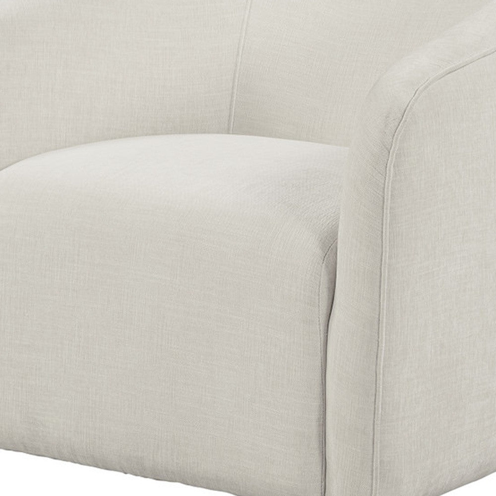 32" Beige Fabric Barrel Club Chair-4