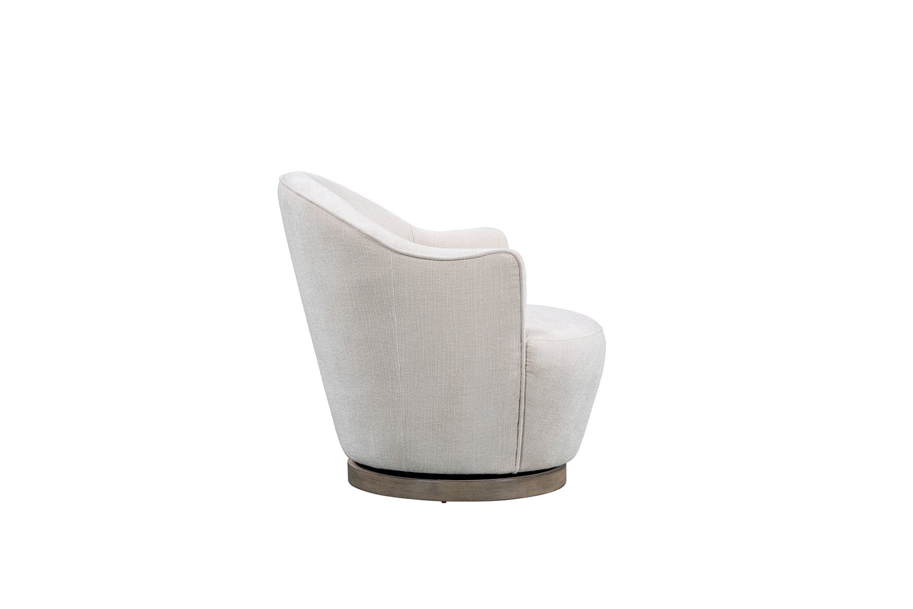 27" Off White Fabric Swivel Barrel Chair-2
