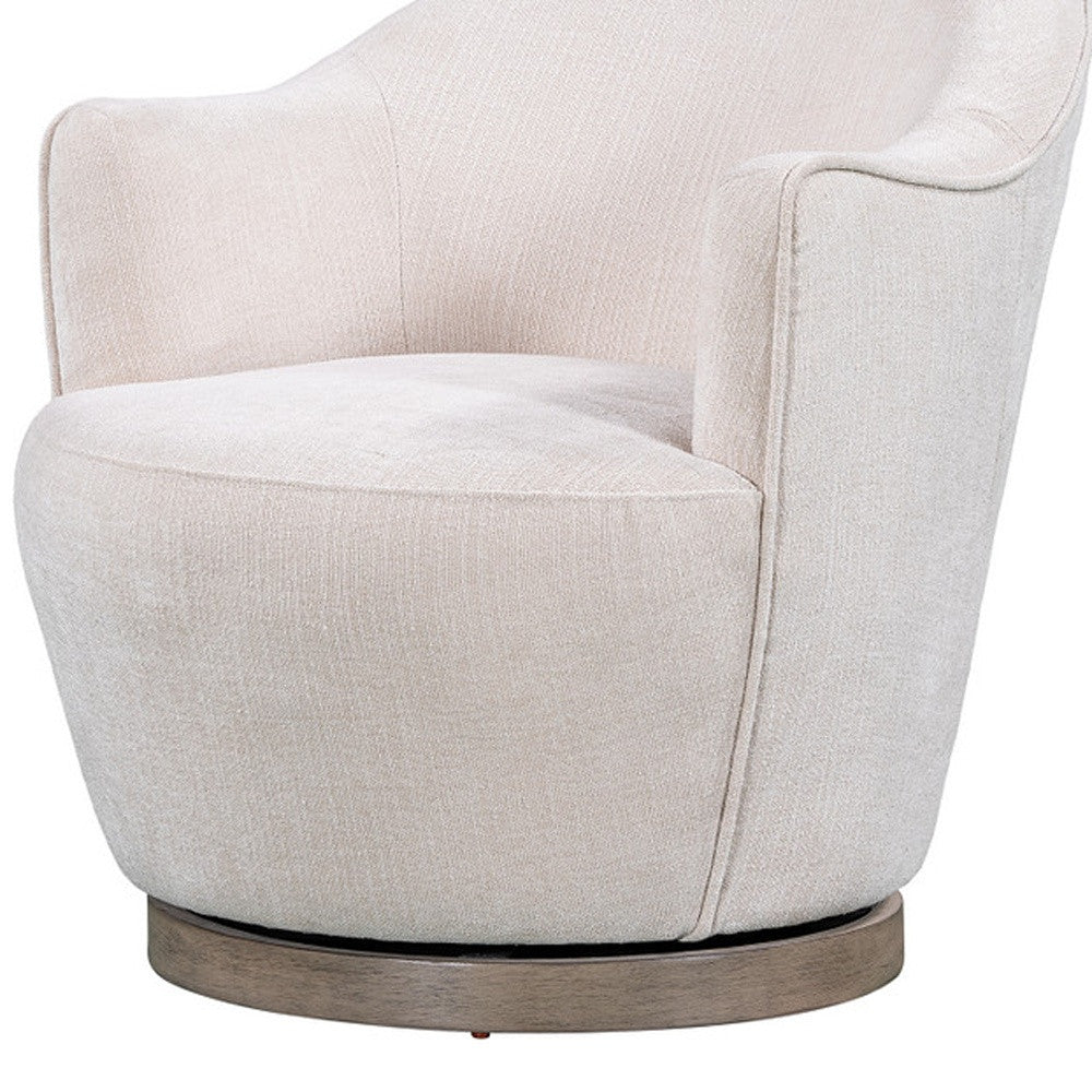 27" Off White Fabric Swivel Barrel Chair-3