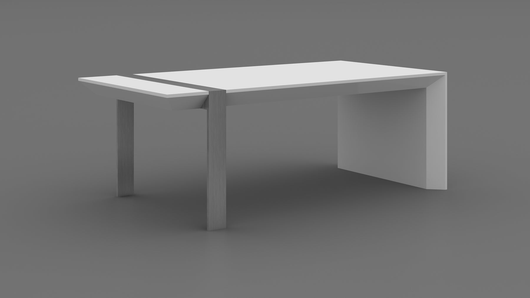 48" White And Silver Wood And Stainless Steel Coffee Table-4