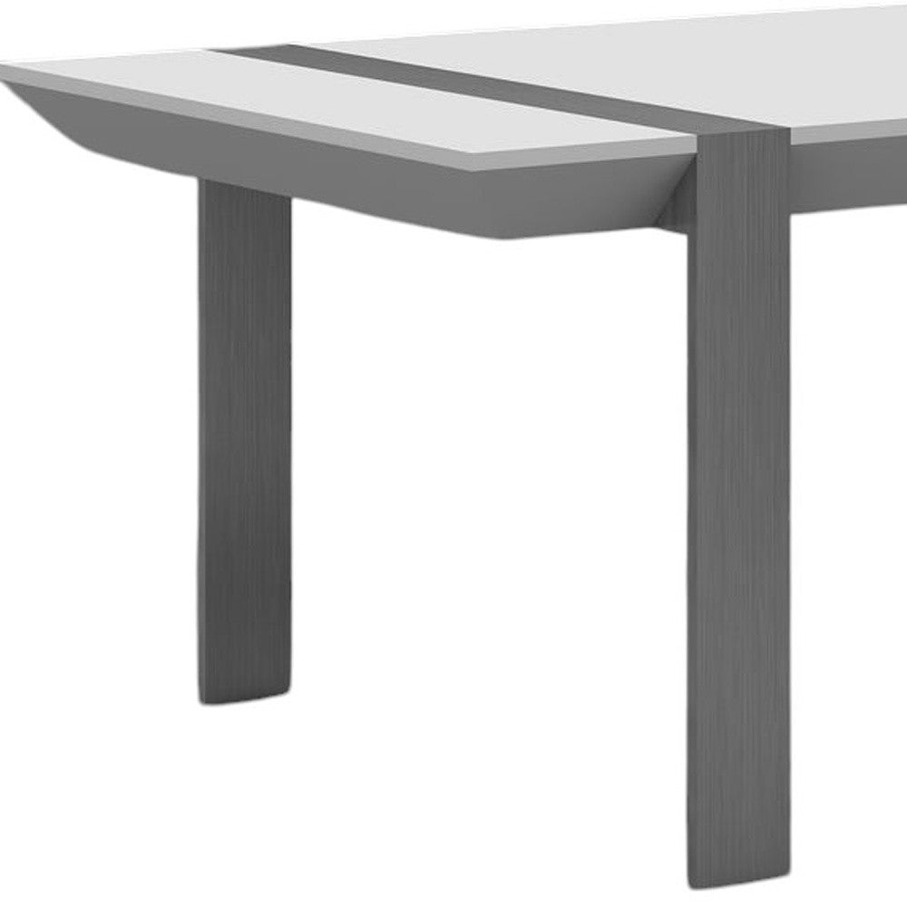 48" White And Silver Wood And Stainless Steel Coffee Table-3