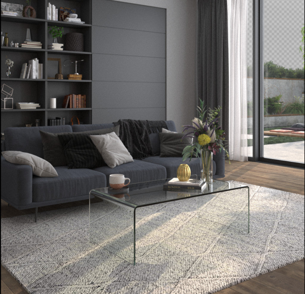 24" Clear Glass Sled Coffee Table-5