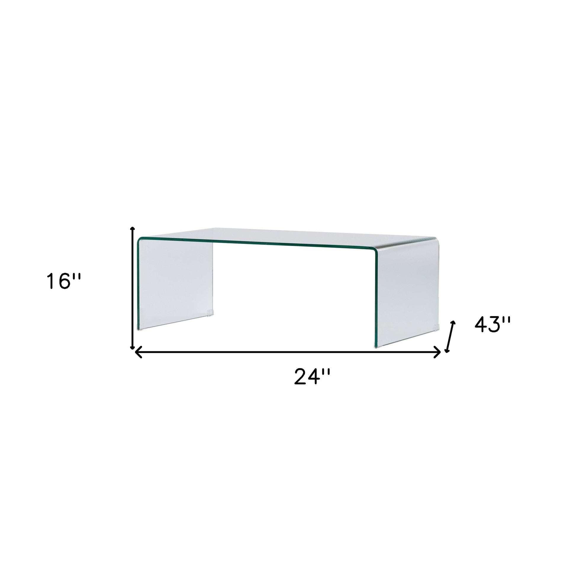 24" Clear Glass Sled Coffee Table-6