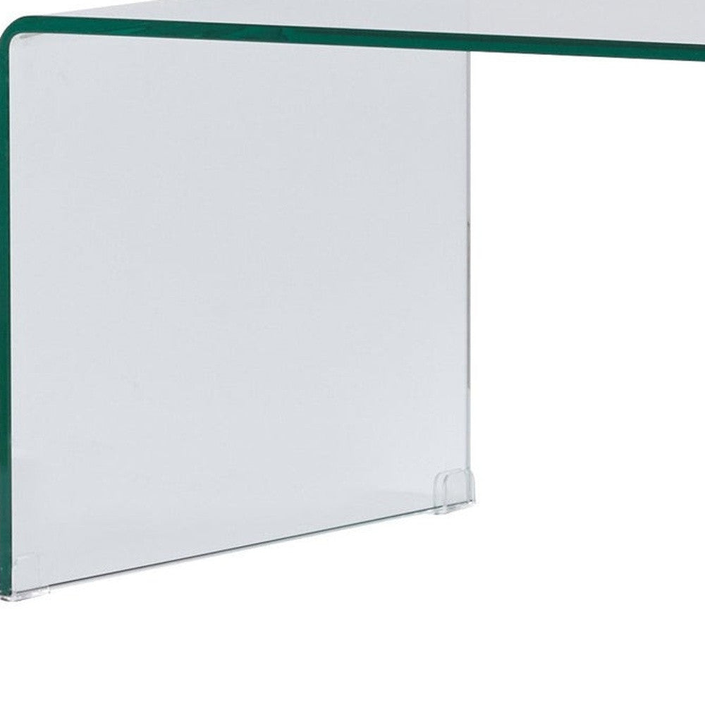 24" Clear Glass Sled Coffee Table-3