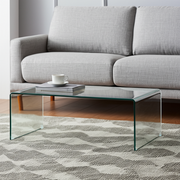 24" Clear Glass Sled Coffee Table-0