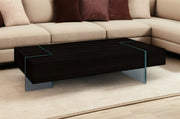 53" Black And Clear Wood And Glass Sled Coffee Table-0