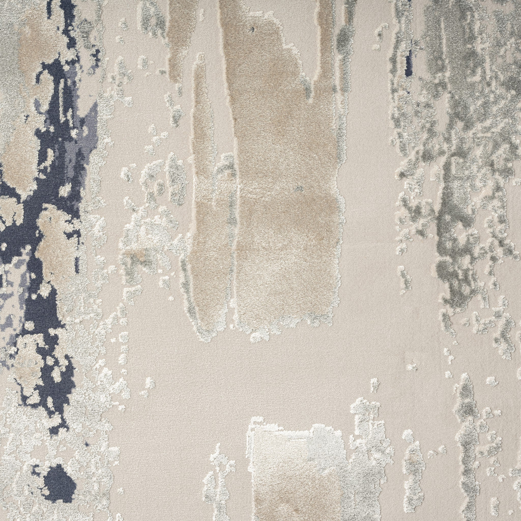 8' Blue Abstract Runner Rug-7