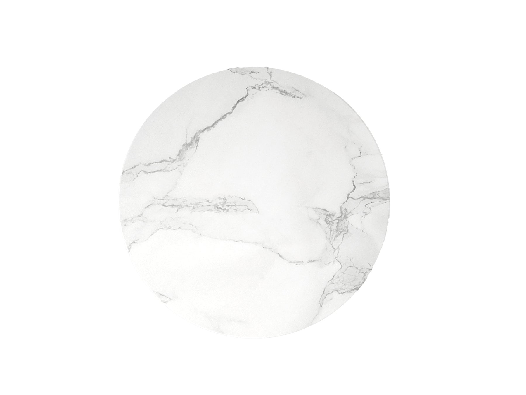 16" White Marble and Wood Round Pedestal End Table-2