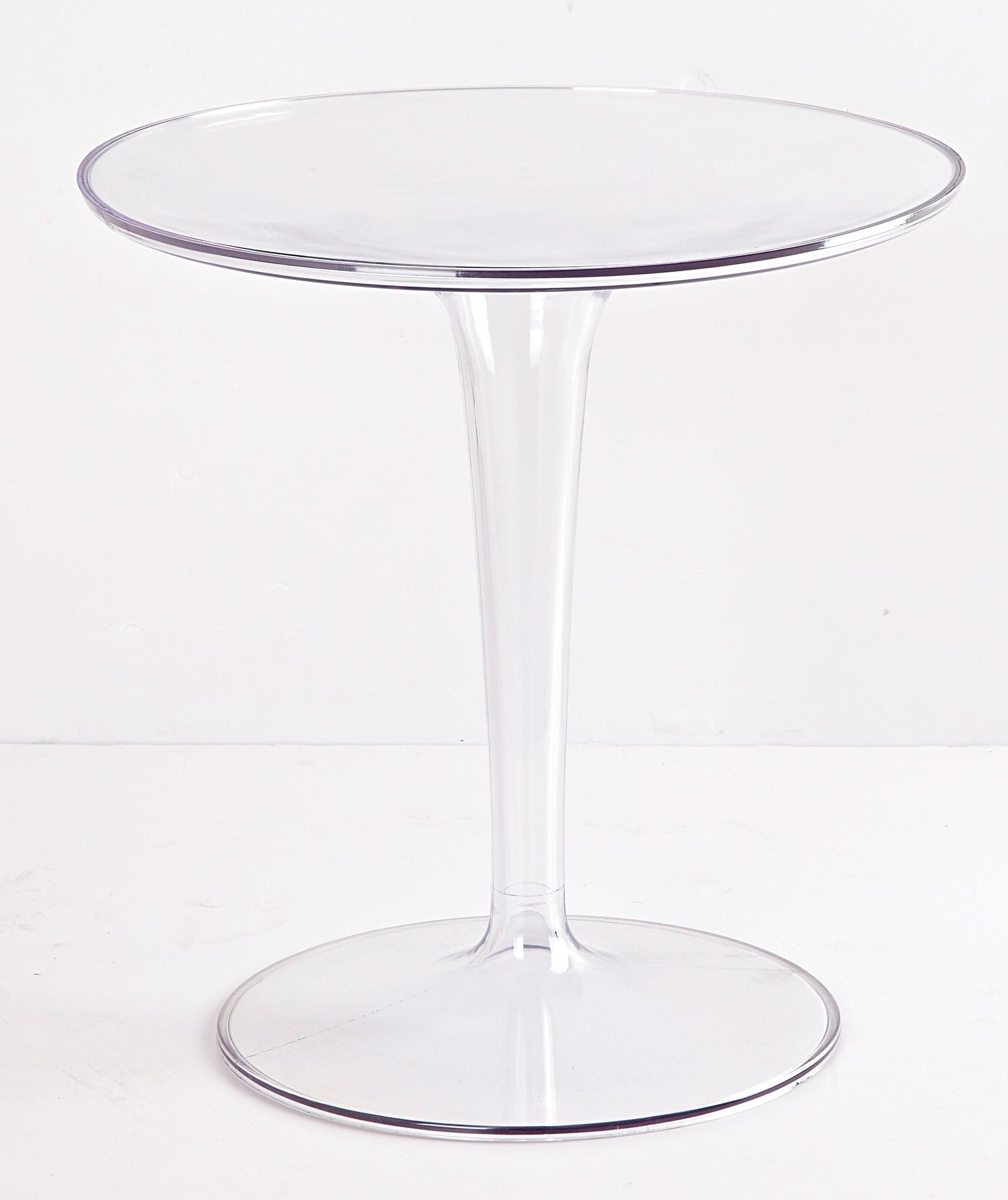 20" Clear Heavy Duty Plastic Indoor Outdoor Round Pedestal End Table-5