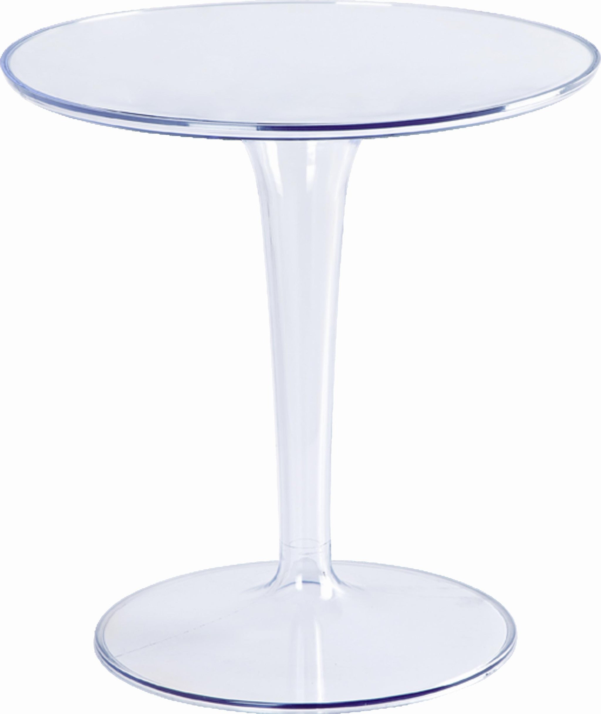 20" Clear Heavy Duty Plastic Indoor Outdoor Round Pedestal End Table-1