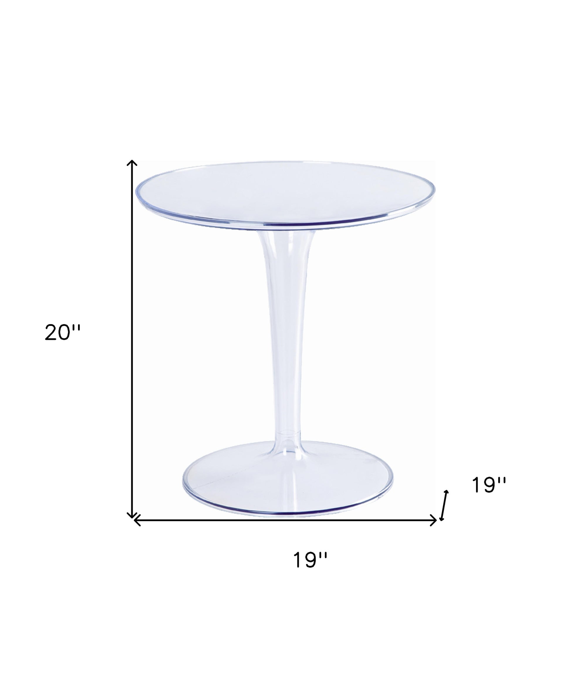 20" Clear Heavy Duty Plastic Indoor Outdoor Round Pedestal End Table-6