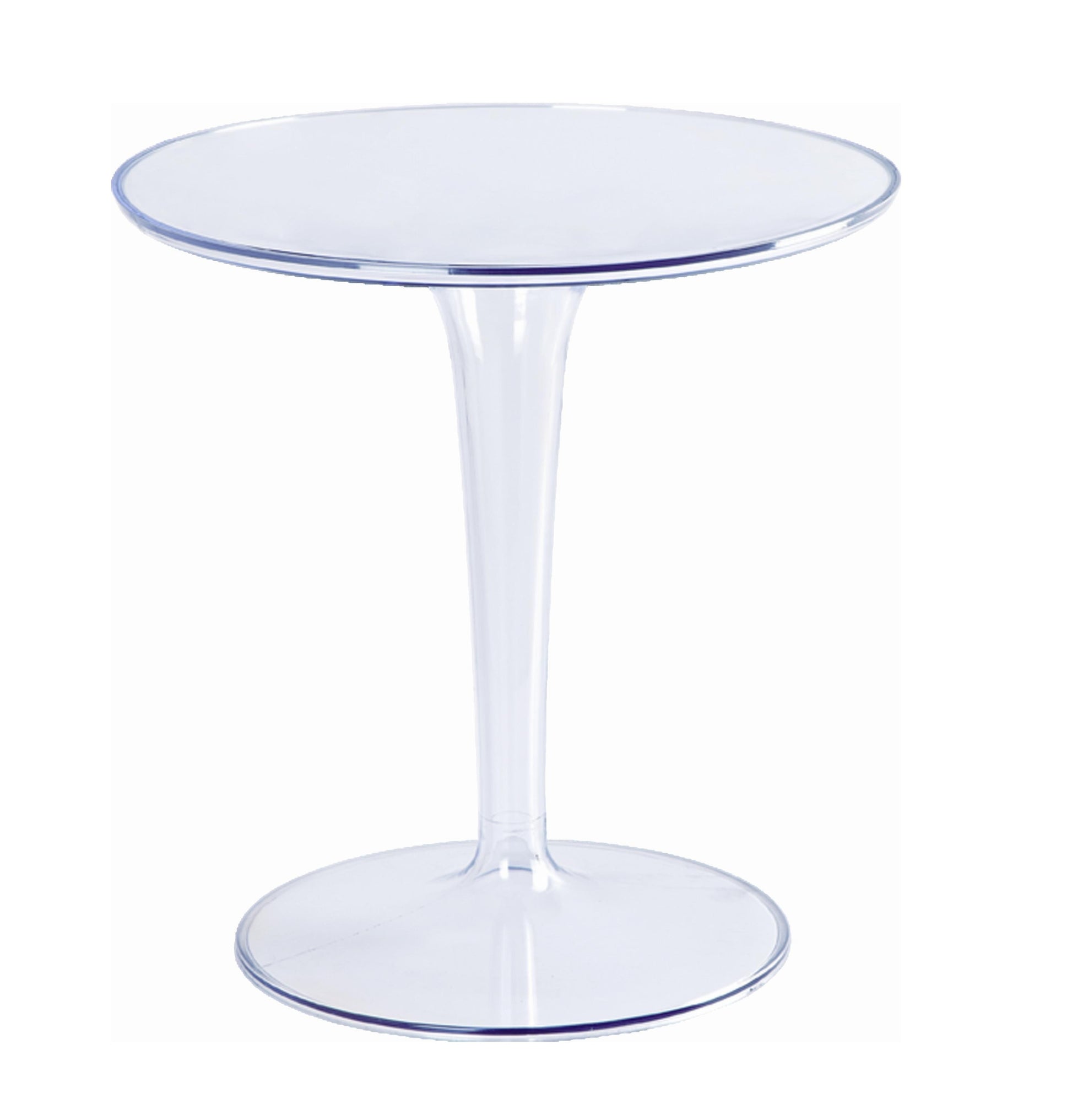 20" Clear Heavy Duty Plastic Indoor Outdoor Round Pedestal End Table-2